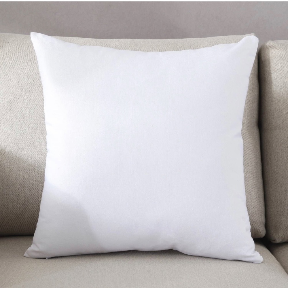 100% Cotton Canvas Square Solid Toss Pillowcase Cushion Cover WHITE 18”x…